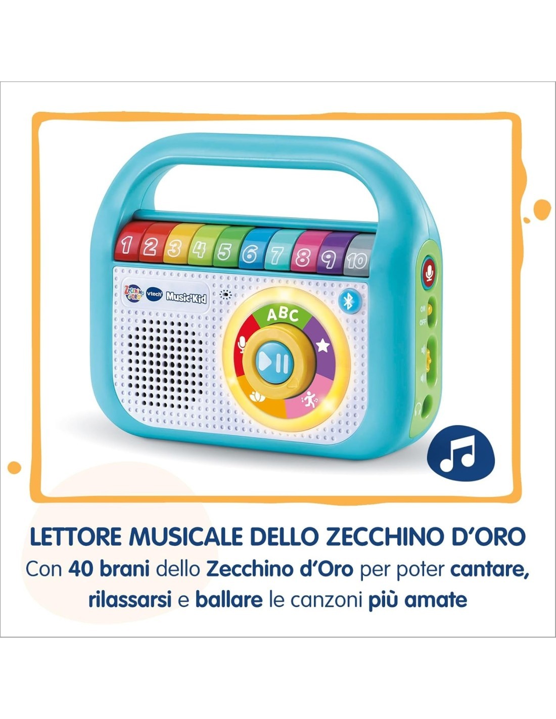 VTech Music’Kid dello Zecchino d’Oro - Lettore MP3 Bambini 2-6 Anni con 40 Brani