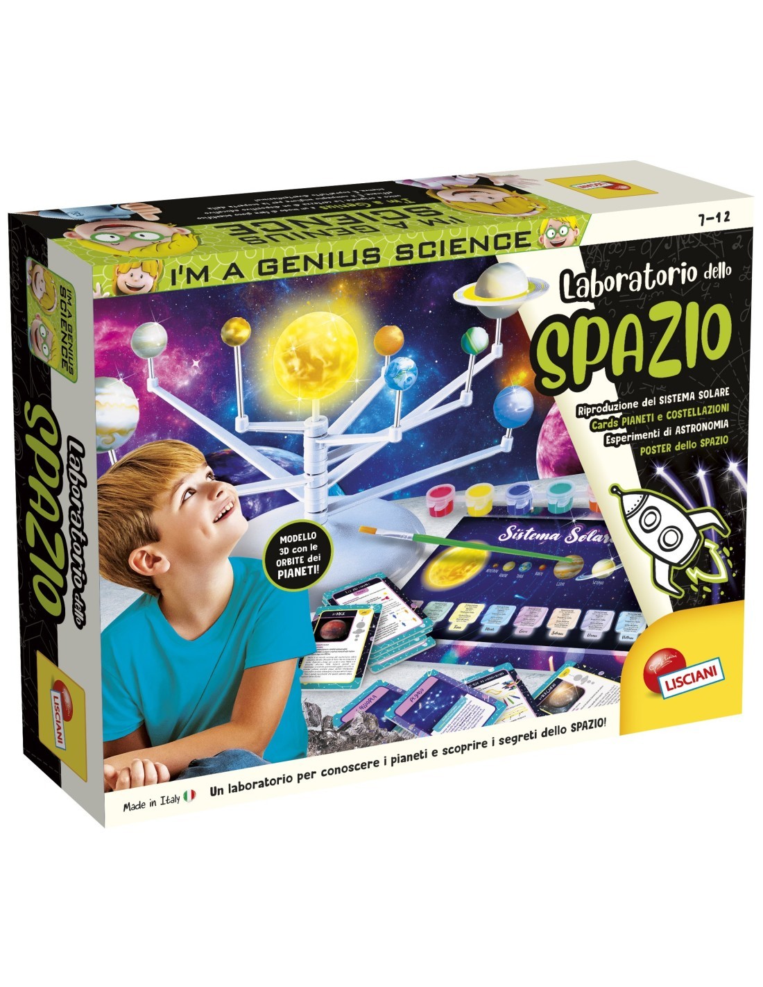 I'M GENIUS LABORATORIO DELLO SPAZIO, MODELLINO SISTEMA SOLARE, COLORI, CARDS, POSTER, MANUALE ILLUSTRATO