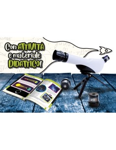 I'M GENIUS TELESCOPIO CON OTTICHE INTERCAMBIABILI, TREPPIEDI, POSTER, MANUALE ILLUSTRATO