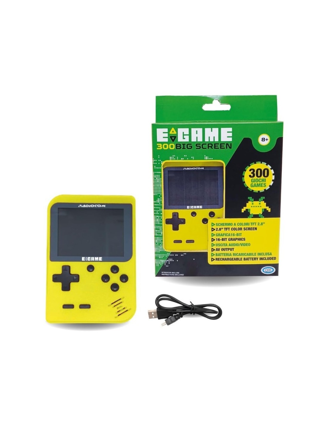 CONSOLLE VIDEOGAME PORTATILE RADIOCOM EGAME 300 BIG SCREEN