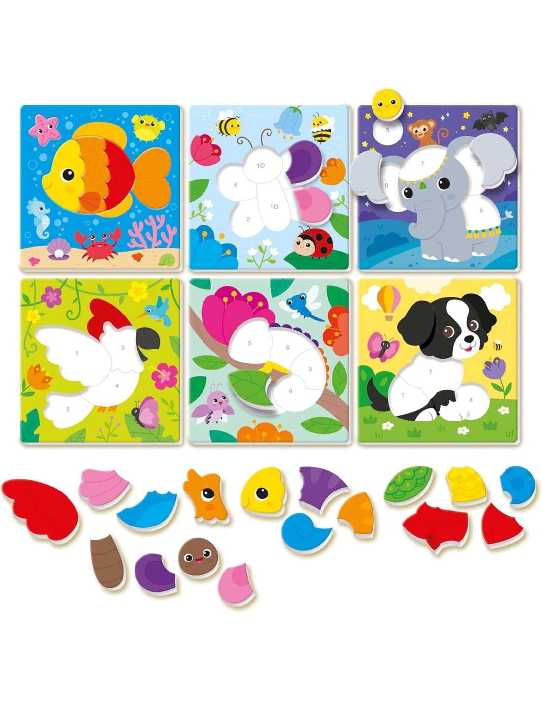 Clementoni Sapientino Logic Numeri e Colori – Gioco Educativo 3-5 Anni con Puzzle e Tessere