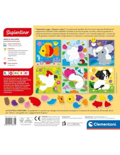 Clementoni Sapientino Logic Numeri e Colori – Gioco Educativo 3-5 Anni con Puzzle e Tessere