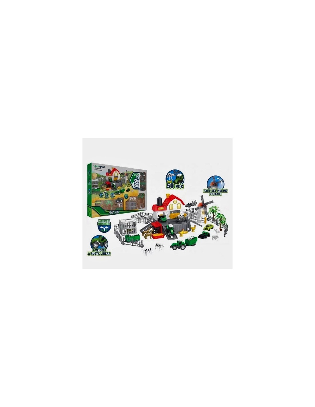 FATTORIA 42426 PLAYSET 50PZ CON ANIMALI E MEZZI
