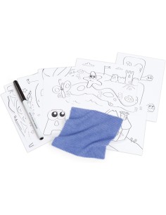 SMOBY, MAGIC DESK SCRIVANIA PER BAMBINI, PENNARELLO CANCELLABILE, 3 SPAZI PORTAOGGETTI, CASSETTO SCORREVOLE, 12 ACCESSORI, 2+