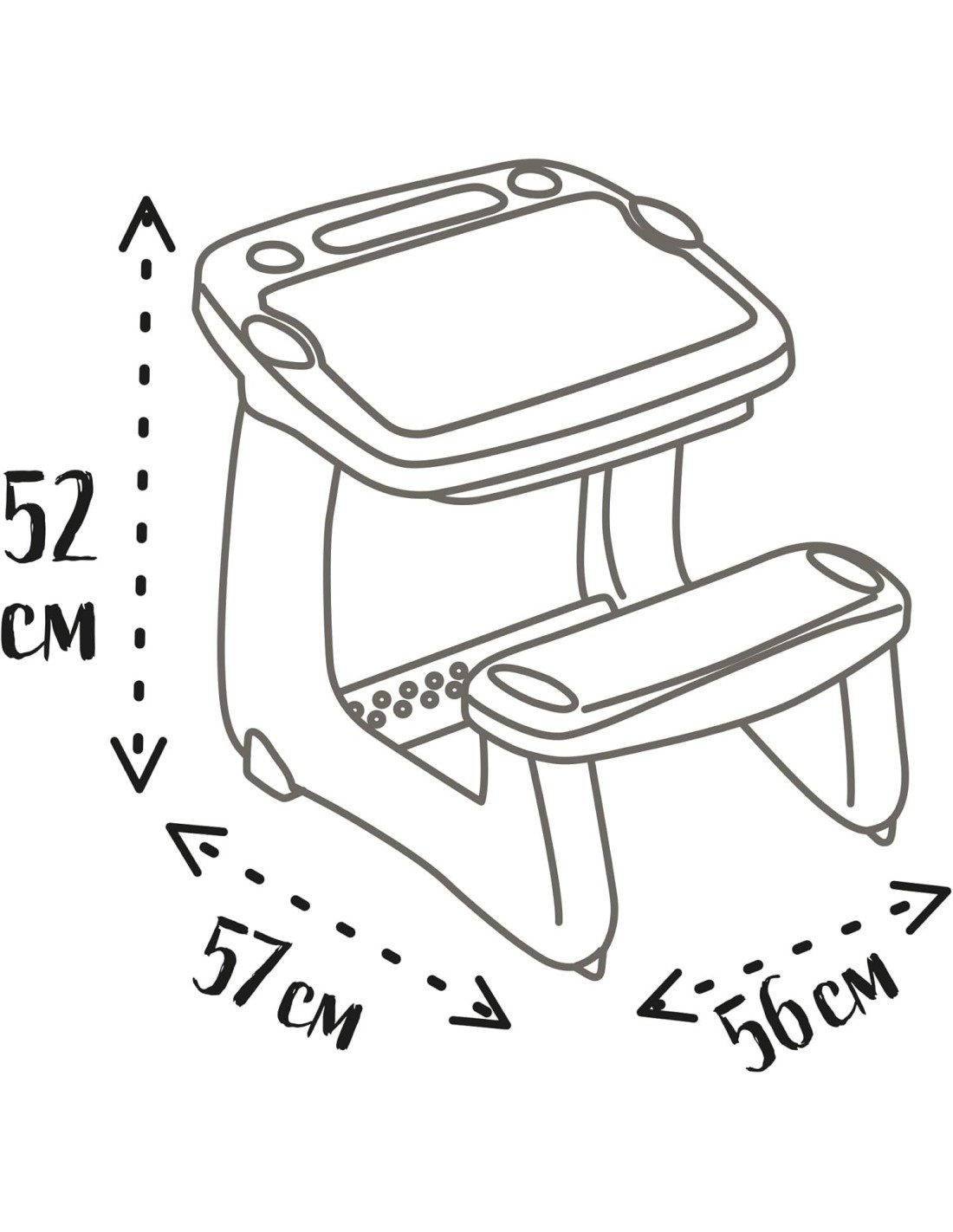 SMOBY, MAGIC DESK SCRIVANIA PER BAMBINI, PENNARELLO CANCELLABILE, 3 SPAZI PORTAOGGETTI, CASSETTO SCORREVOLE, 12 ACCESSORI, 2+
