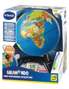 VTech Giramondo - Video Mappamondo Interattivo con Penna Touch e 600 Video Educativi