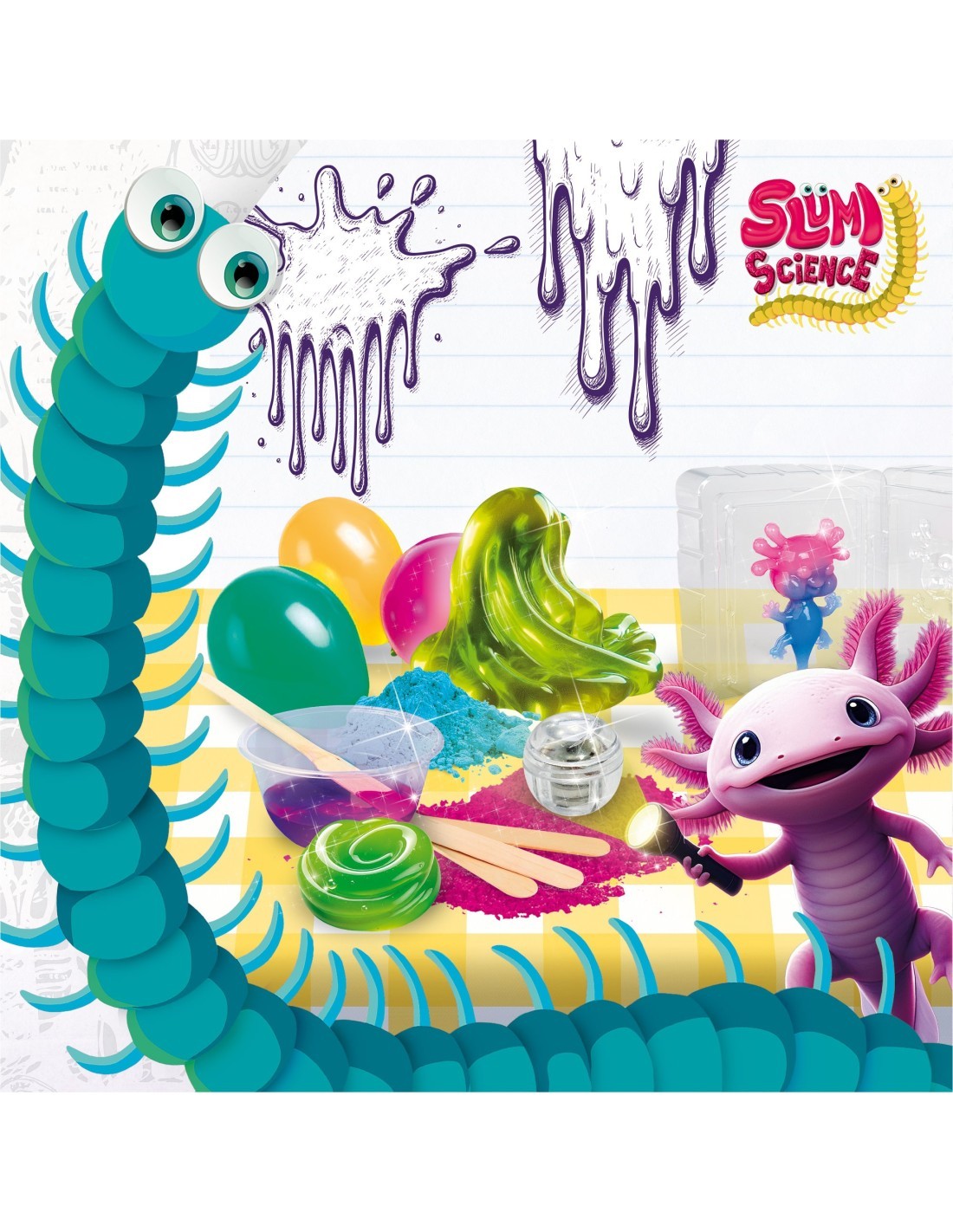 SLUMI SCIENCE, NIGHT SQUISH, KIT CREAZIONE TOYS LUMINOSI, BRILLA AL BUIO