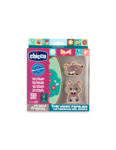 Chicco Set 2 Orsetti-Mamma – Personaggi in Legno Montessori con Puzzle