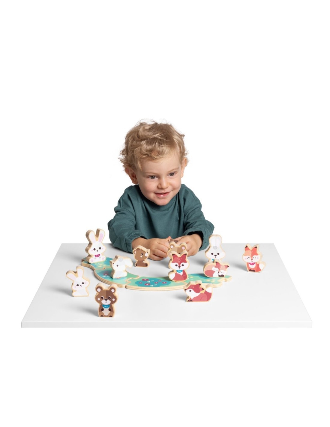 Chicco Set 2 Orsetti-Mamma – Personaggi in Legno Montessori con Puzzle