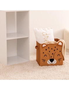 Contenitore per bambini Leopardo Atmosphera Velluto Beige 29x29 cm