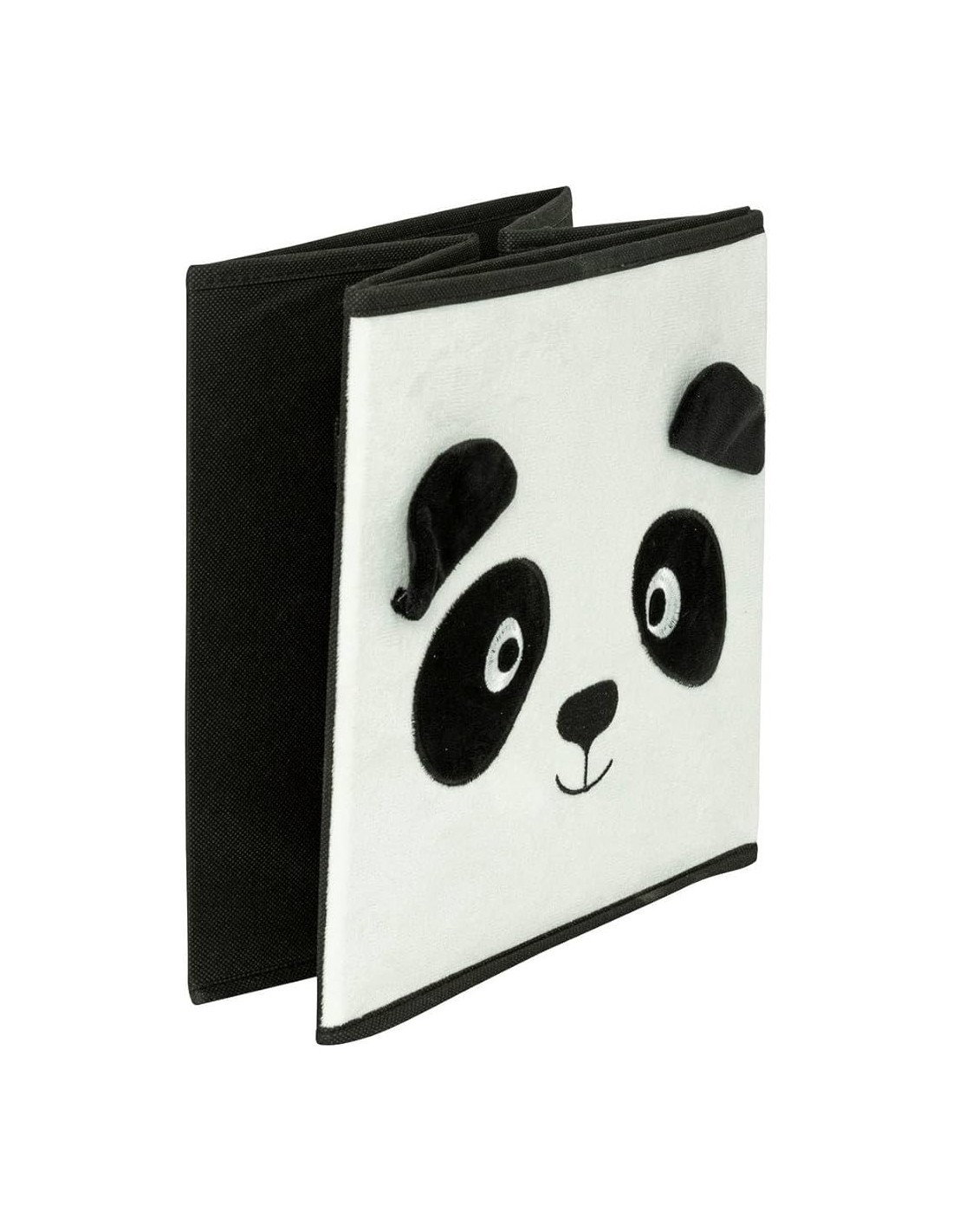 Contenitore per bambini Panda Atmosphera Velluto Bianco/Nero 29x29 cm