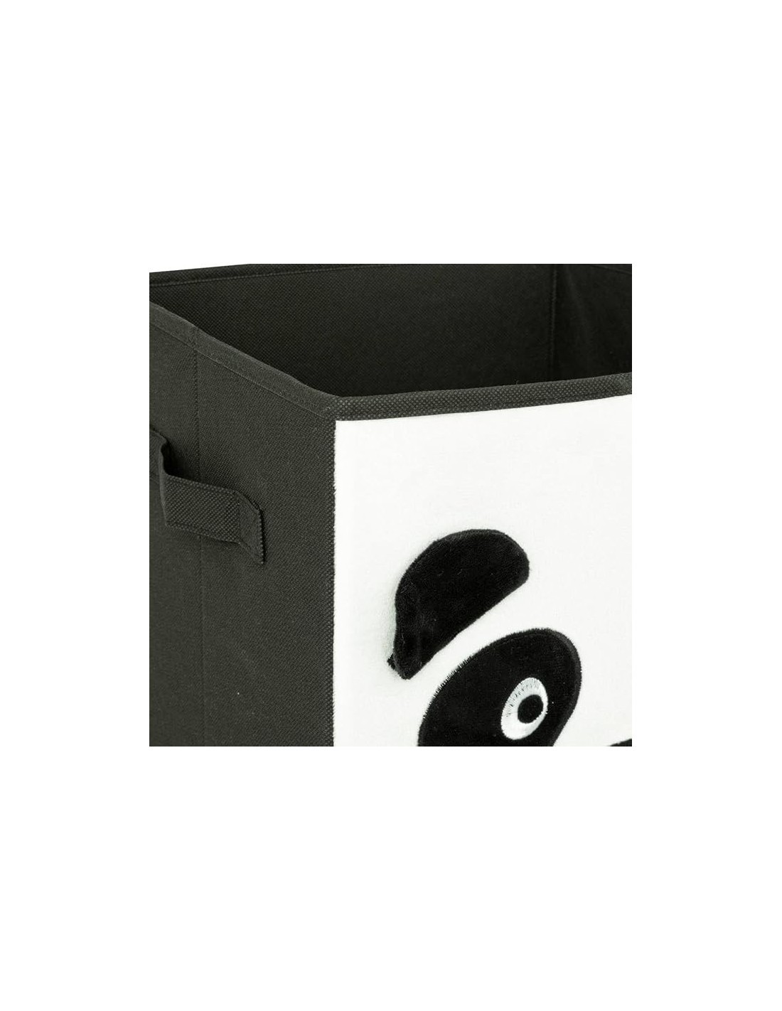 Contenitore per bambini Panda Atmosphera Velluto Bianco/Nero 29x29 cm
