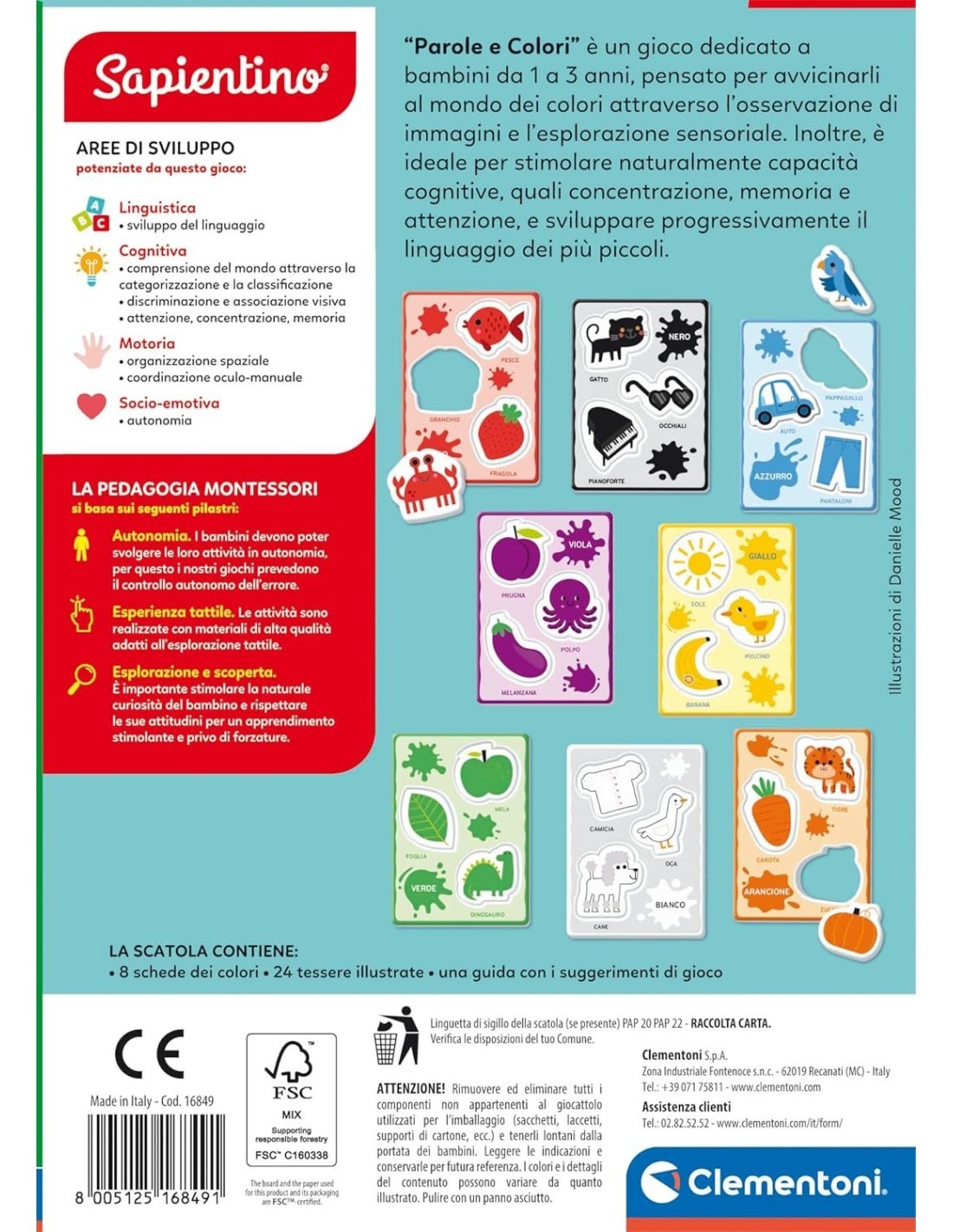 SAPIENTINO BABY 16849 PAROLE E COLORI, GIOCO EDUCATIVO