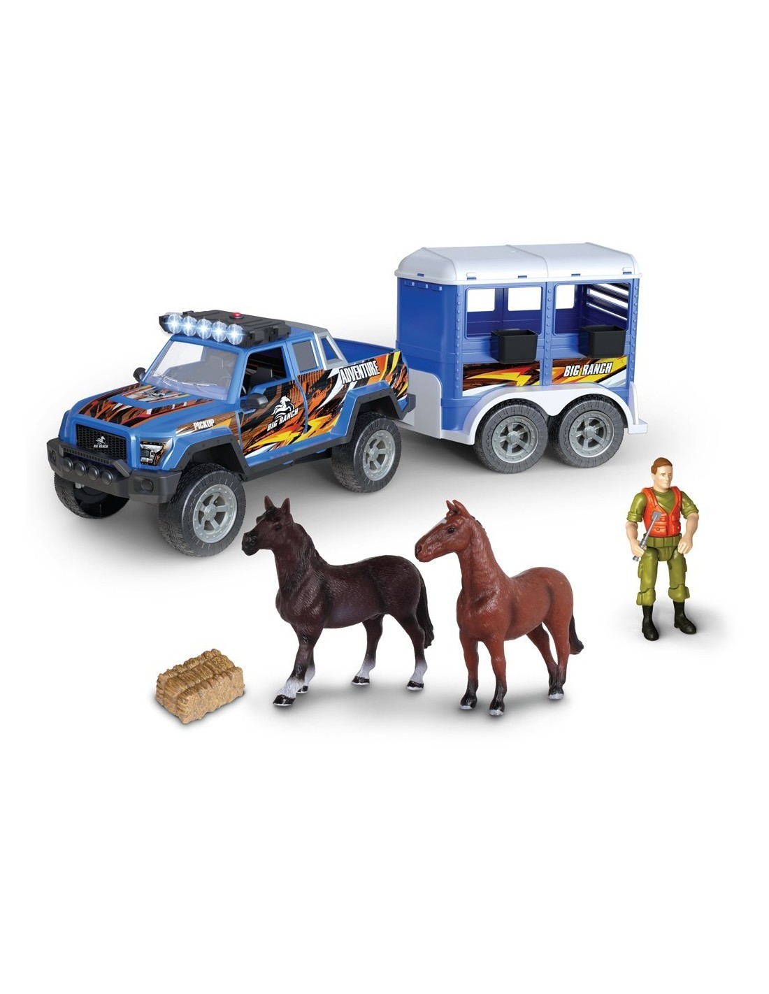 PLAY CITY - PLAYSET TRASPORTO CAVALLI LUCI E SUONI, GIOCO PER BAMBINI, VEICOLO CON ACCESSORI