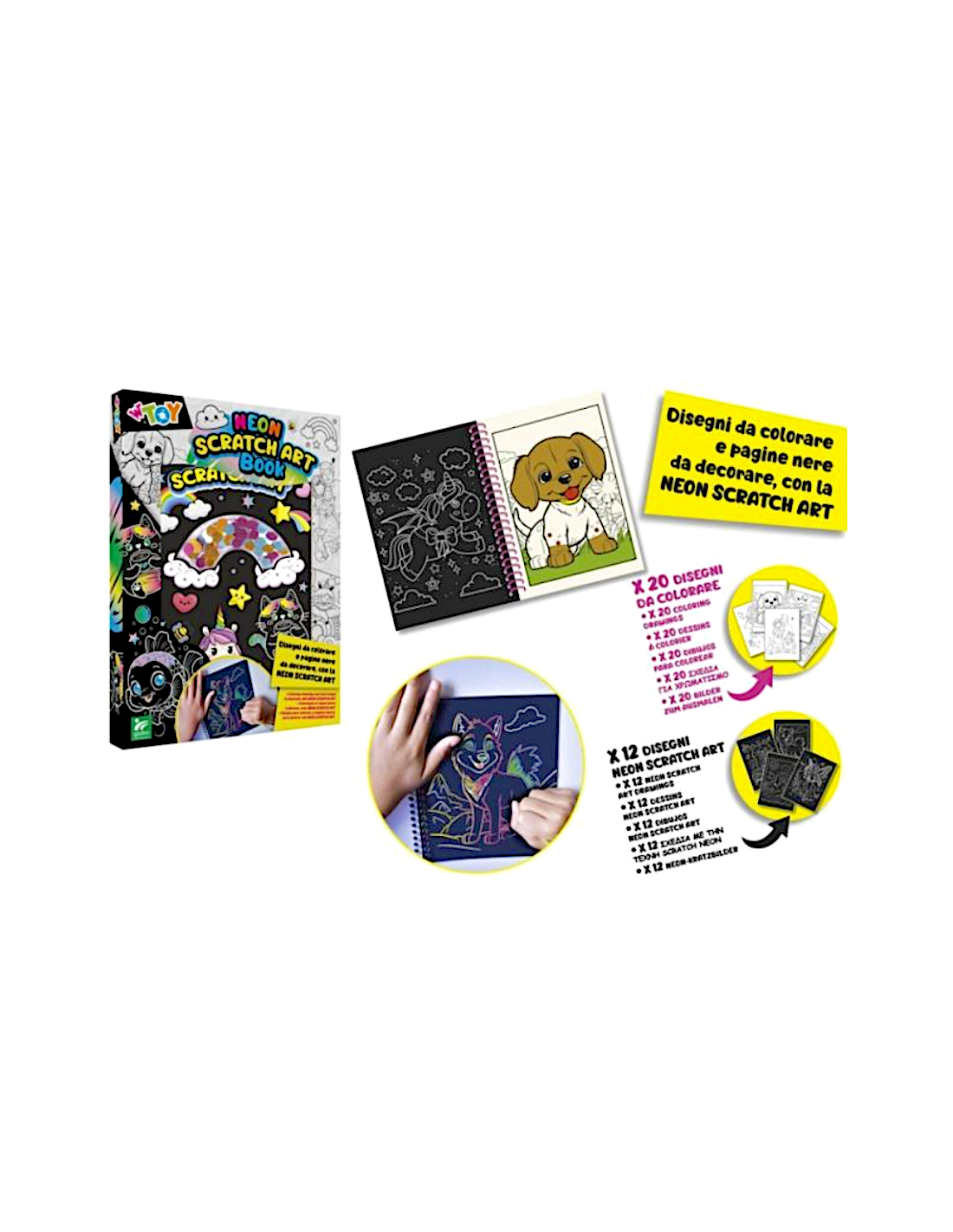 NEON BOOK 42820 SCRATCH ART DISEGNI DA COLORARE
