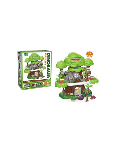 VALLE DEI DINOSAURI, GIOCATTOLO, 37 PEZZI, DINOSAURI PER BAMBINI, AMBIENTE PREISTORICO, SET COSTRUZIONI, COMPATIBILE
