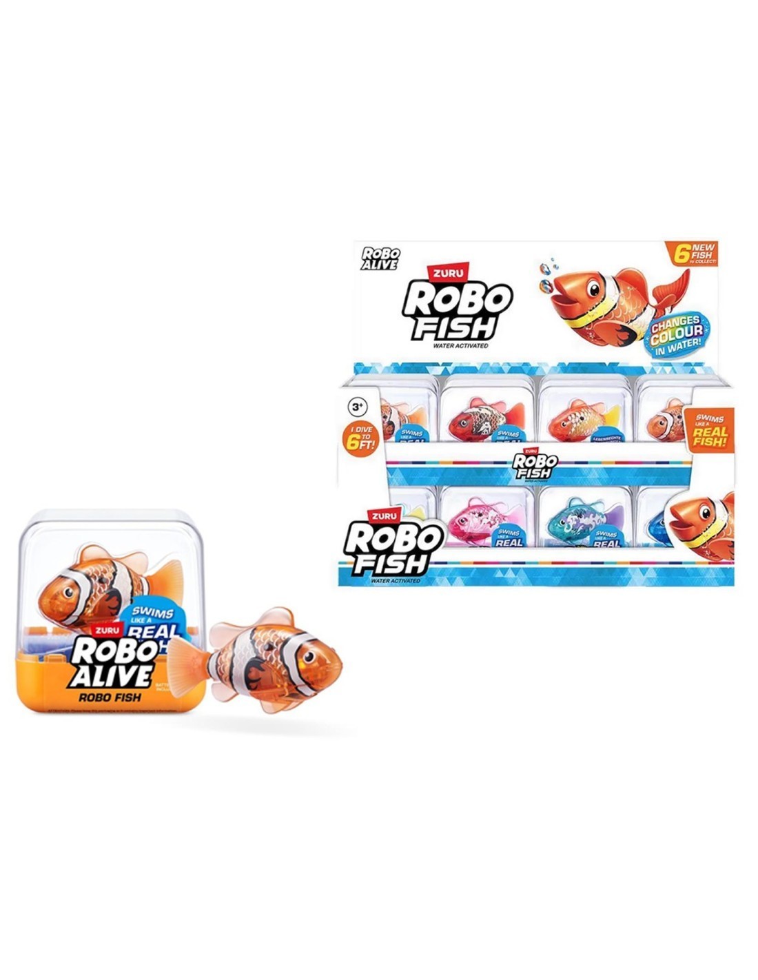 ROBO ALIVE ZUR7191 ROBO FISH ASSORTITO, GIOCATTOLO INTERATTIVO, PESCE CHE NUOTA