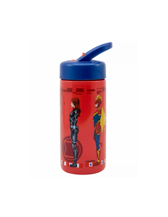 BORRACCIA IN PP 420ML CON CANNUCCIA AVENGERS 17, 8X7, 4 CM PER SCUOLA, BAMBINI