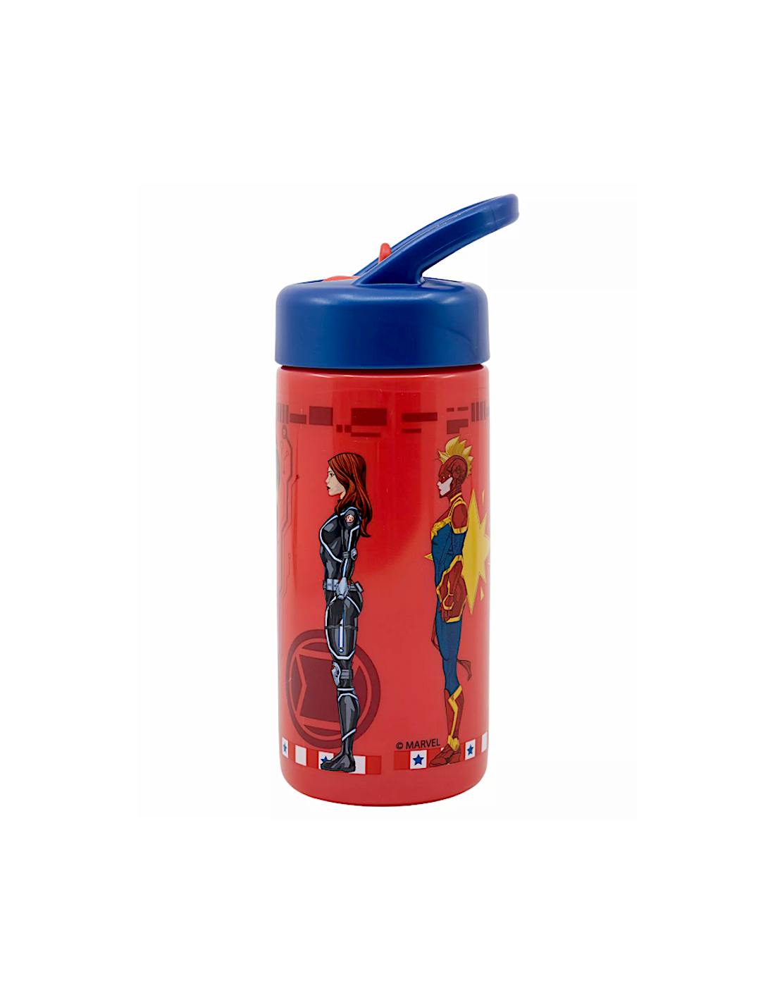BORRACCIA IN PP 420ML CON CANNUCCIA AVENGERS 17, 8X7, 4 CM PER SCUOLA, BAMBINI