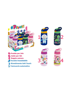 Borraccia Termica  in alluminio 400ML Playtoy, per bambini, assortiti