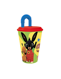 BICCHIERE IN PLASTICA 430ML CON CANNUCCIA BING