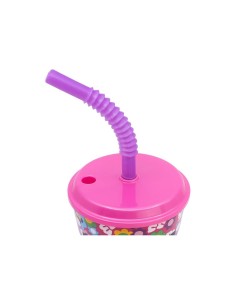 BICCHIERE 430ML MINNIE IN PLASTICA ROSA CON CANNUCCIA E COPERCHIO, PER BAMBINI 2