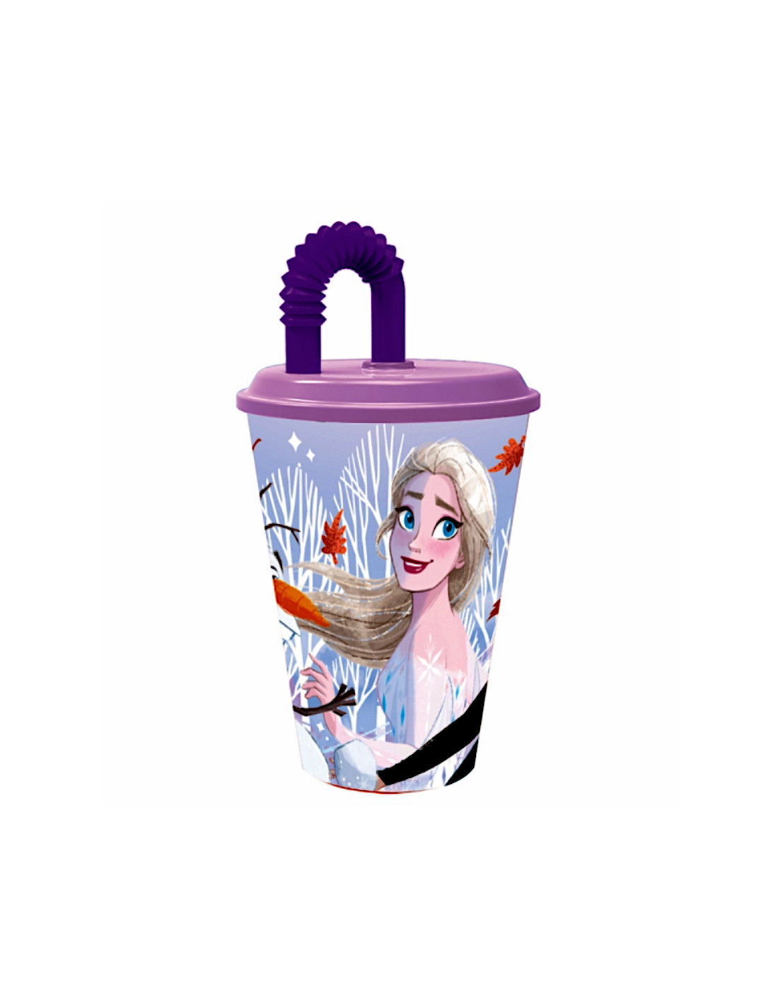 BICCHIERE 430ML FROZEN CON COPERCHIO E CANNUCCIA, PER BAMBINI
