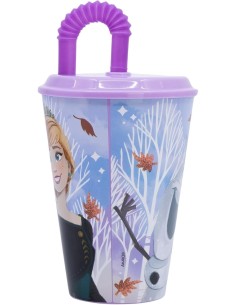 BICCHIERE 430ML FROZEN CON COPERCHIO E CANNUCCIA, PER BAMBINI