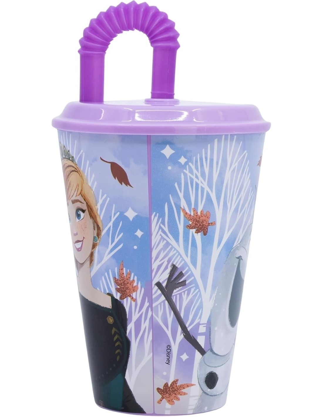 BICCHIERE 430ML FROZEN CON COPERCHIO E CANNUCCIA, PER BAMBINI