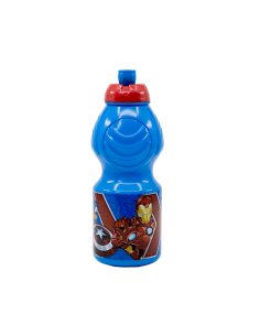 BORRACCIA IN PLASTICA SPORTIVA 400MLAVENGERS, SUPEREROI, CM. 18x6, 5 PER SCUOLA, BAMBINI