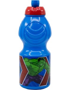 BORRACCIA IN PLASTICA SPORTIVA 400MLAVENGERS, SUPEREROI, CM. 18x6, 5 PER SCUOLA, BAMBINI