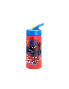 BORRACCIA 420ML SPIDERMAN CON CANNUCCIA E MANICO INTEGRATO, PER BAMBINI
