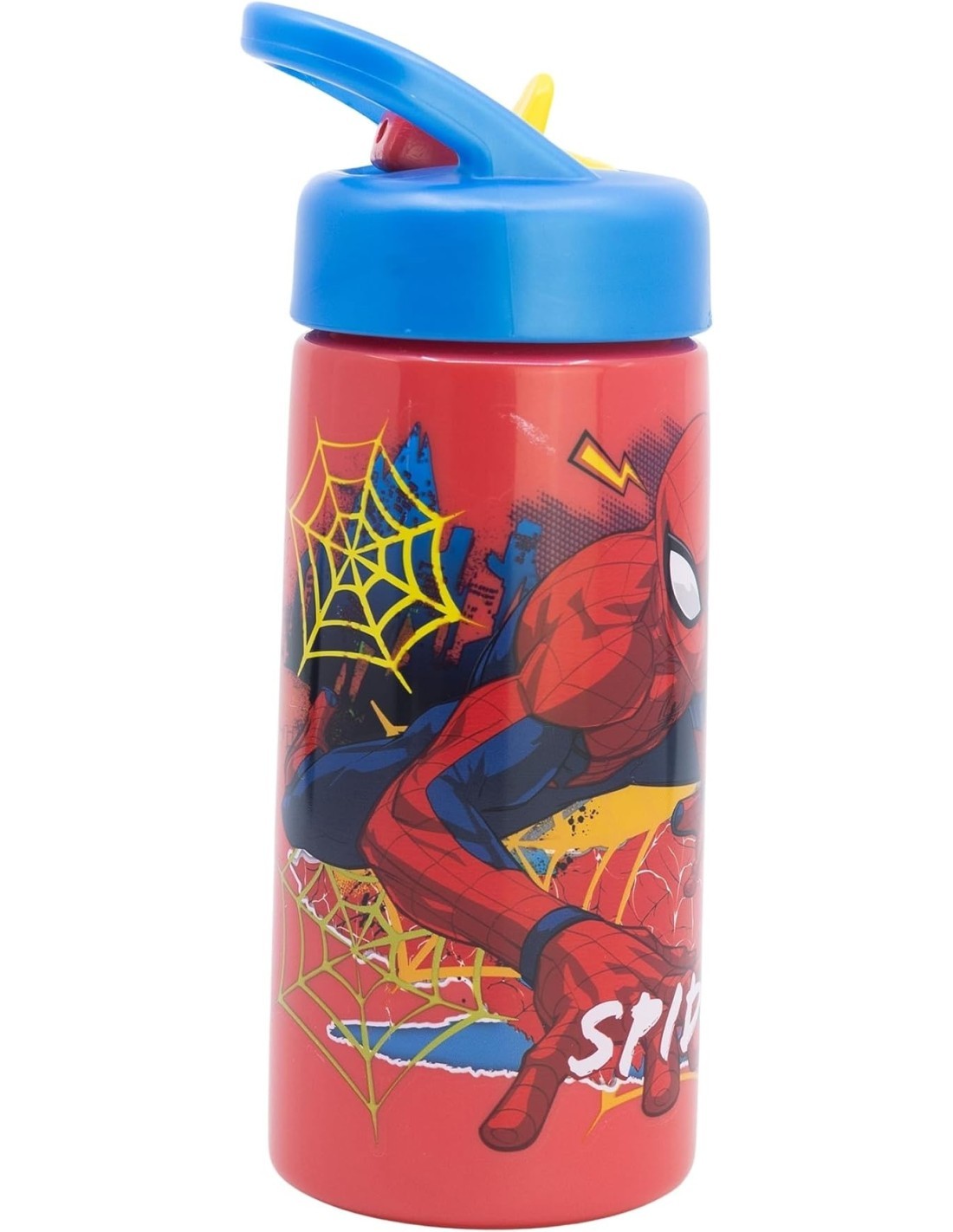 BORRACCIA 420ML SPIDERMAN CON CANNUCCIA E MANICO INTEGRATO, PER BAMBINI