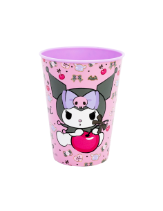 BICCHIERE 260ML IN PLASTICA ROSA RIUTILIZZABILE KUROMI