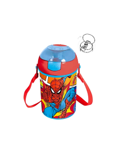BORRACCIA POP-UP 450ML SPIDERMAN IN PP CON TRACOLLA, PER BAMBINI