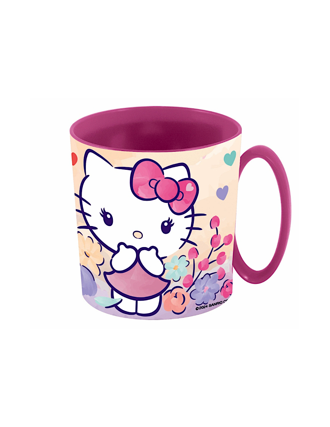 TAZZA MUG 350ML IN PLASTICA ROSA HELLO KITTY, PER BAMBINI