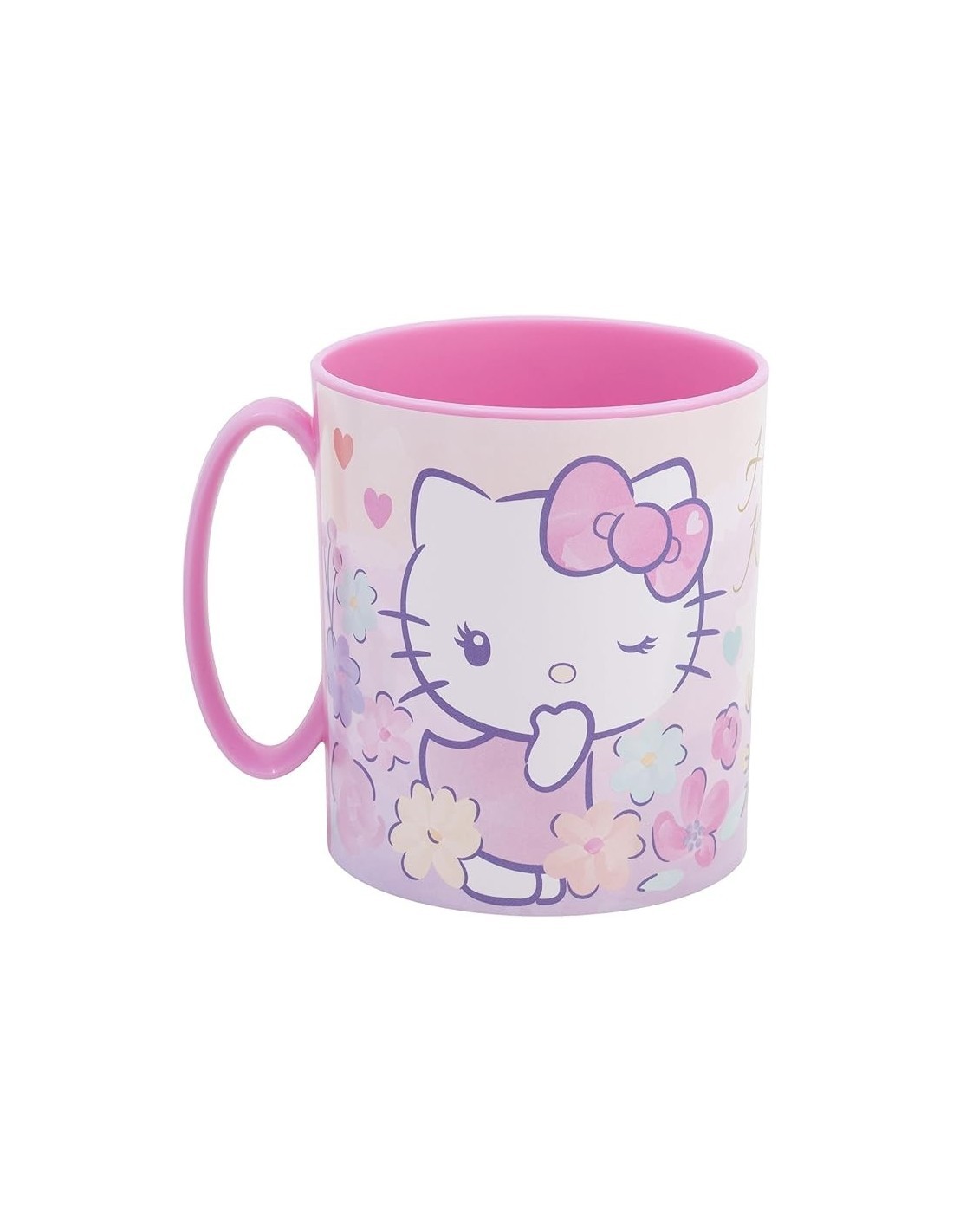 TAZZA MUG 350ML IN PLASTICA ROSA HELLO KITTY, PER BAMBINI