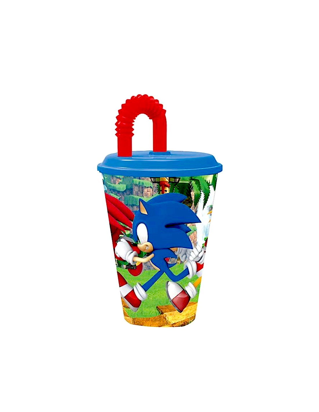 BICCHIERE 430ML SONIC IN PLASTICA CON CANNUCCIA E COPERCHIO, PER BAMBINI