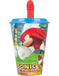 BICCHIERE 430ML SONIC IN PLASTICA CON CANNUCCIA E COPERCHIO, PER BAMBINI