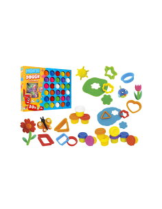 PASTA DA MODELLARE, 30 COLORI, MINI VASETTI, 25 GR, ACCESSORI INCLUSI, SET CREATIVO, BAMBINI 3+ ANNI, MORBIDOUGH 42479