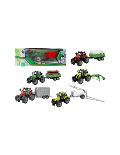 MEZZO AGRICOLO 43096 CON RIMORCHIO ASSORTITO, GIOCATTOLO BAMBINI +3 ANNI