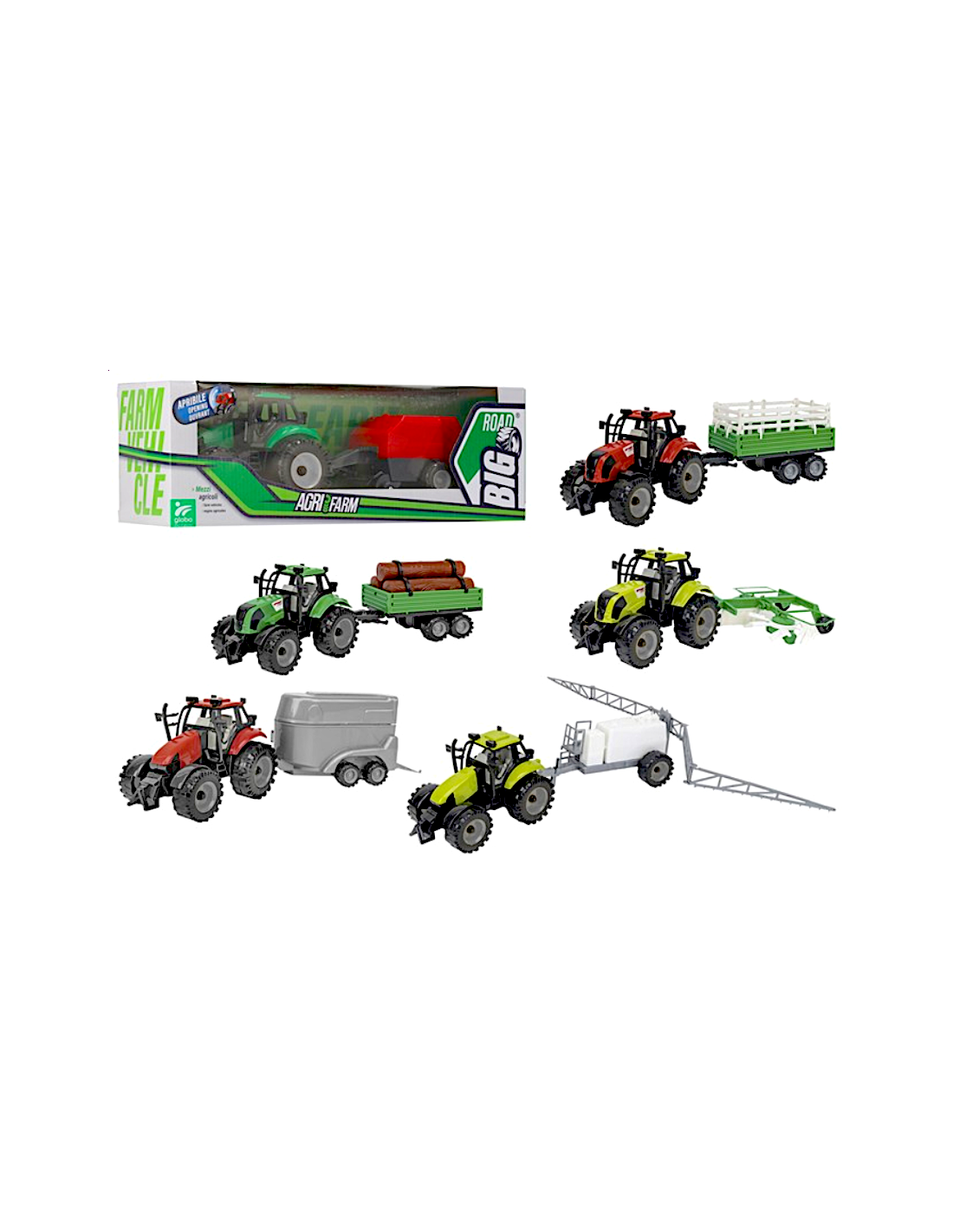 MEZZO AGRICOLO 43096 CON RIMORCHIO ASSORTITO, GIOCATTOLO BAMBINI +3 ANNI