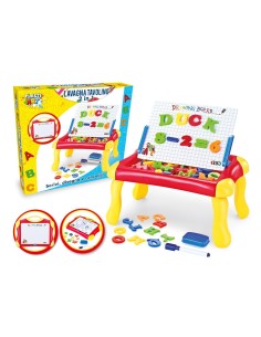 PLASTIART - LAVAGNA /TAVOLINO 2 IN 1 CON LETTERE E NUMERI, GIOCO CREATIVO EDUCATIVO PER BAMBINI 2