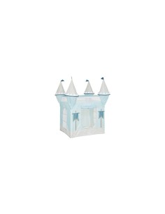Tenda castello bambini, blu, L. 130 cm, P. 78 cm, H. 78 cm, leggera, con porta avvolgibile