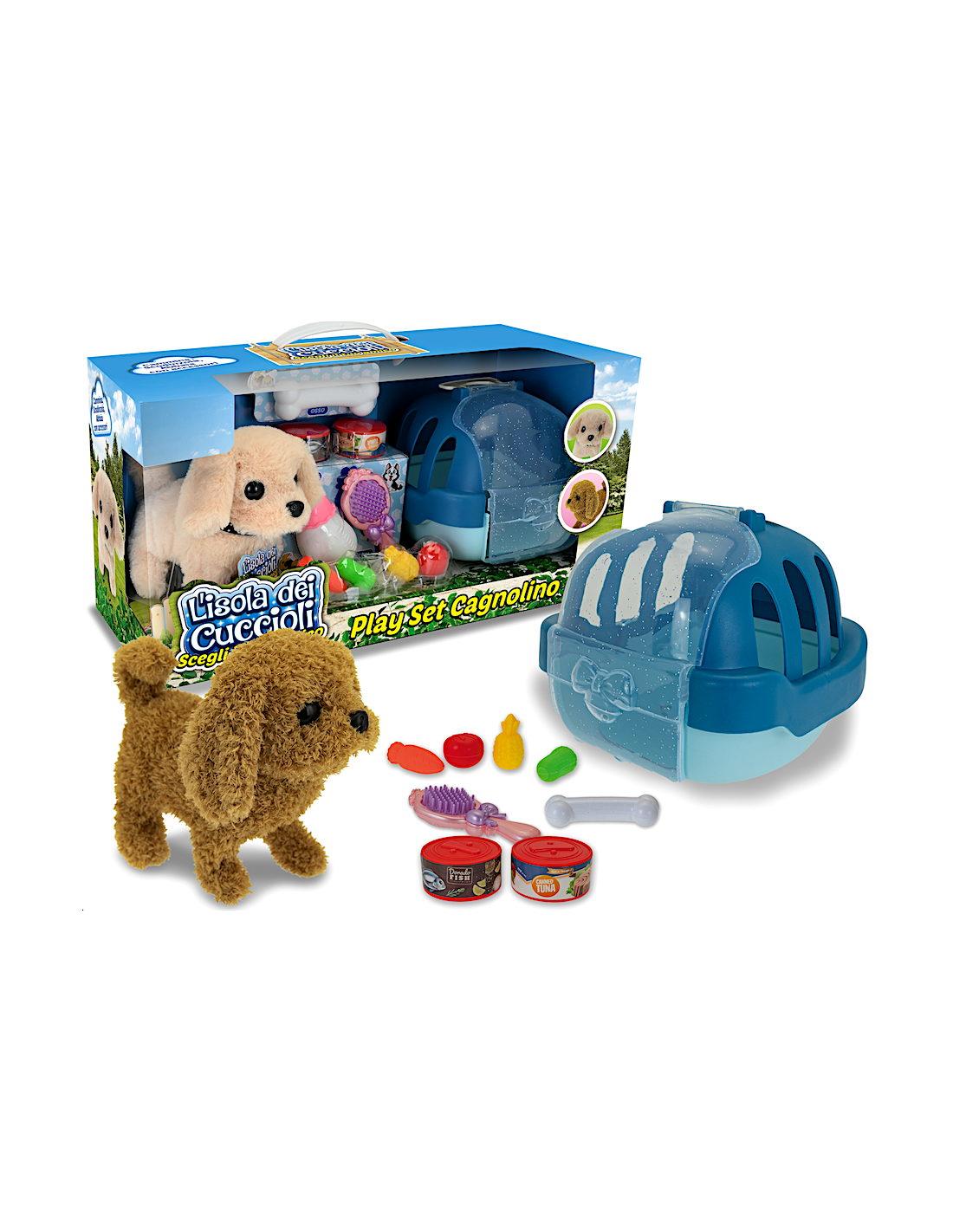 ISOLA DEI CUCCIOLI - PLAYSET CAGNOLINO ASSORTITO CON TRASPORTINO