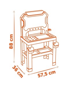BLACK DECKER  BANCO LAVARO CON ACCESSORI 57X36X88CM, GIOCATTOLO D’ IMITAZIONE