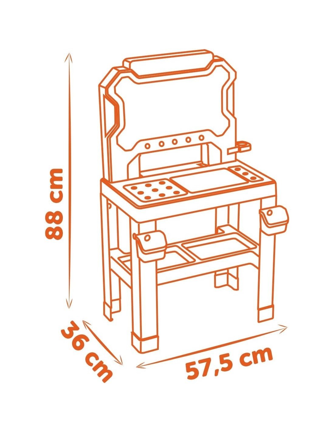 BLACK DECKER  BANCO LAVARO CON ACCESSORI 57X36X88CM, GIOCATTOLO D’ IMITAZIONE