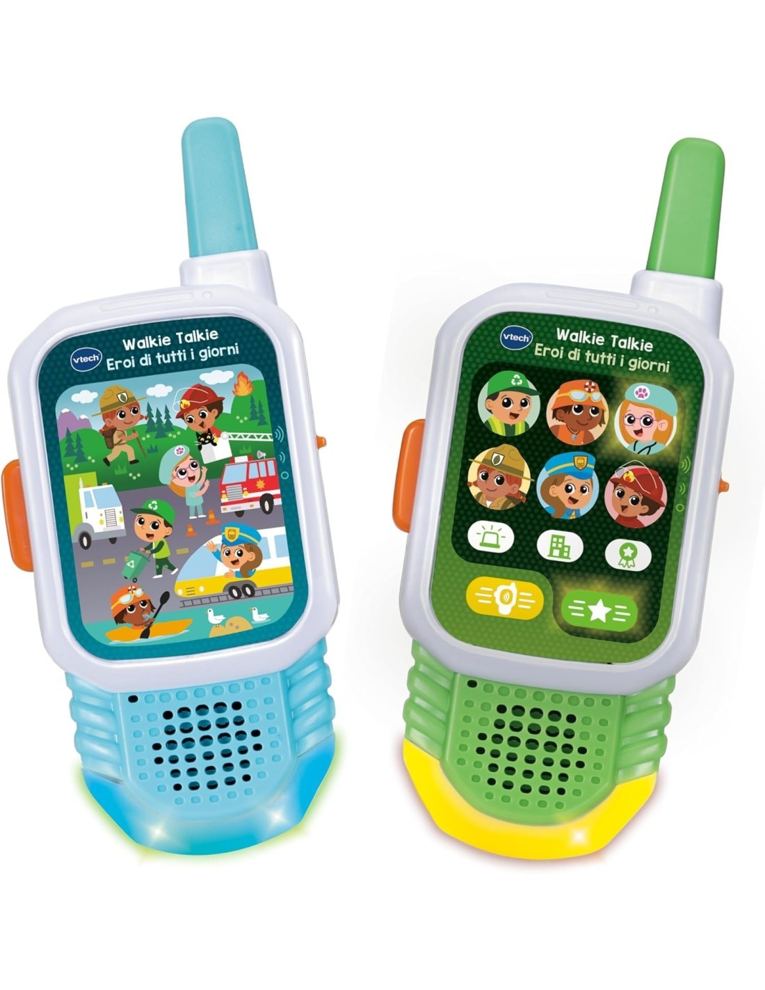 COPPIA WALKIE TALKIE 621707 EROI DI TUTTI I GIORNI, 2 MODALITÀ, ESPLORA MESTIERI, PORTATA 150M, 3-7 ANNI