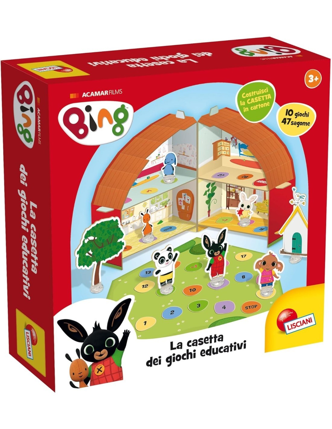 BING, CASETTA DEI GIOCHI EDUCATIVI, INTERATTIVA, MUSICALE, LUMINOSA, 30X25X20 CM, GIOCO PER BAMBINI