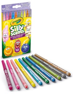 PENNARELLI LAVABILI PROFUMATI, PUNTA MEDIA, 10 PEZZI, COLORI ASSORTITI, CRAYOLA, I PROFUMELLI 2